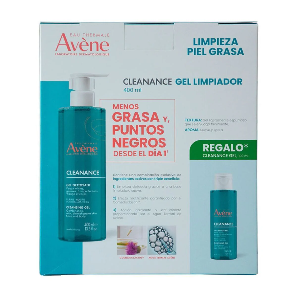 Avene Kit Cleanance Gel 400ml + Cleanance Gel 100ml para Piel Grasa - Imagen 3