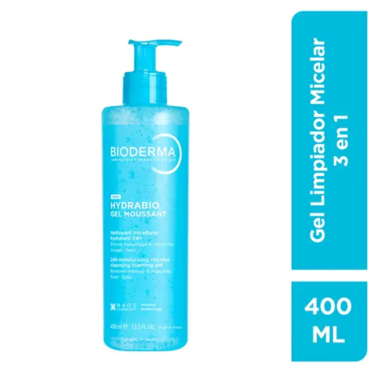 Bioderma Hydrabio Gel Moussant Limpiador Hidratante para Piel Sensible 400 ml - Imagen 2