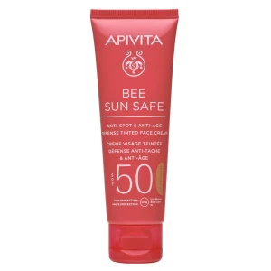 Apivita Protector Antiedad y Antimanchas color dorado SPF50, 50ml.