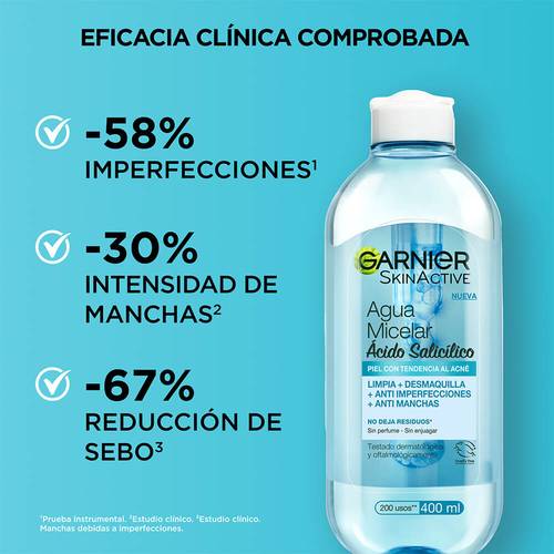 Agua Micelar Anti Imperfecciones con Acido Salicilico Garnier