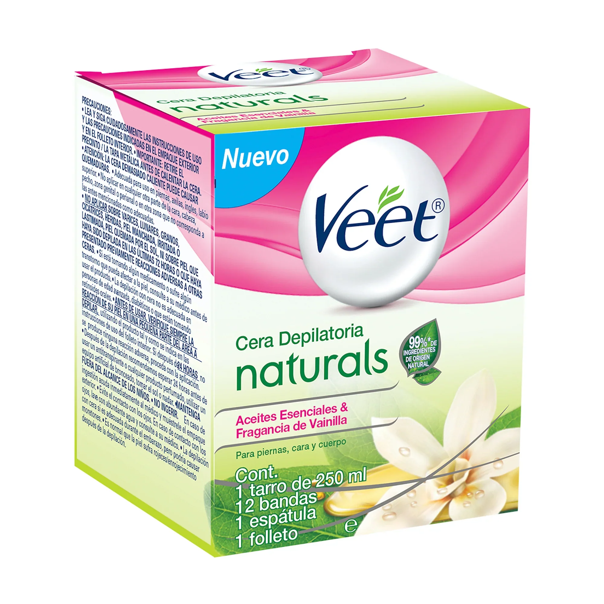 Cera Depilatoria Naturals Facial y Corporal, Piel Normal Veet