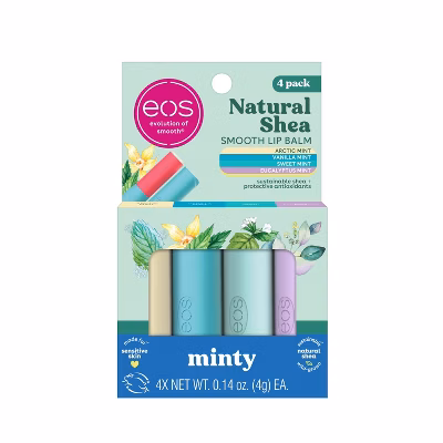 Smooth Lip Balm Minty Natural Shea 4Pack Eos