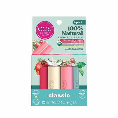 Organic Lip Balm Classic 100% Natural 4pack Eos