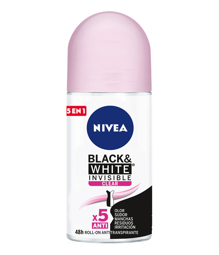 Roll On Antitranspirante Black & White Invisible Clear Ocean Nivea