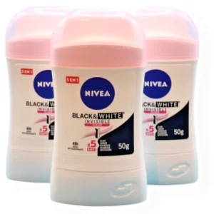 Barra Antitranspirante Black & White Invisible Clear Nivea