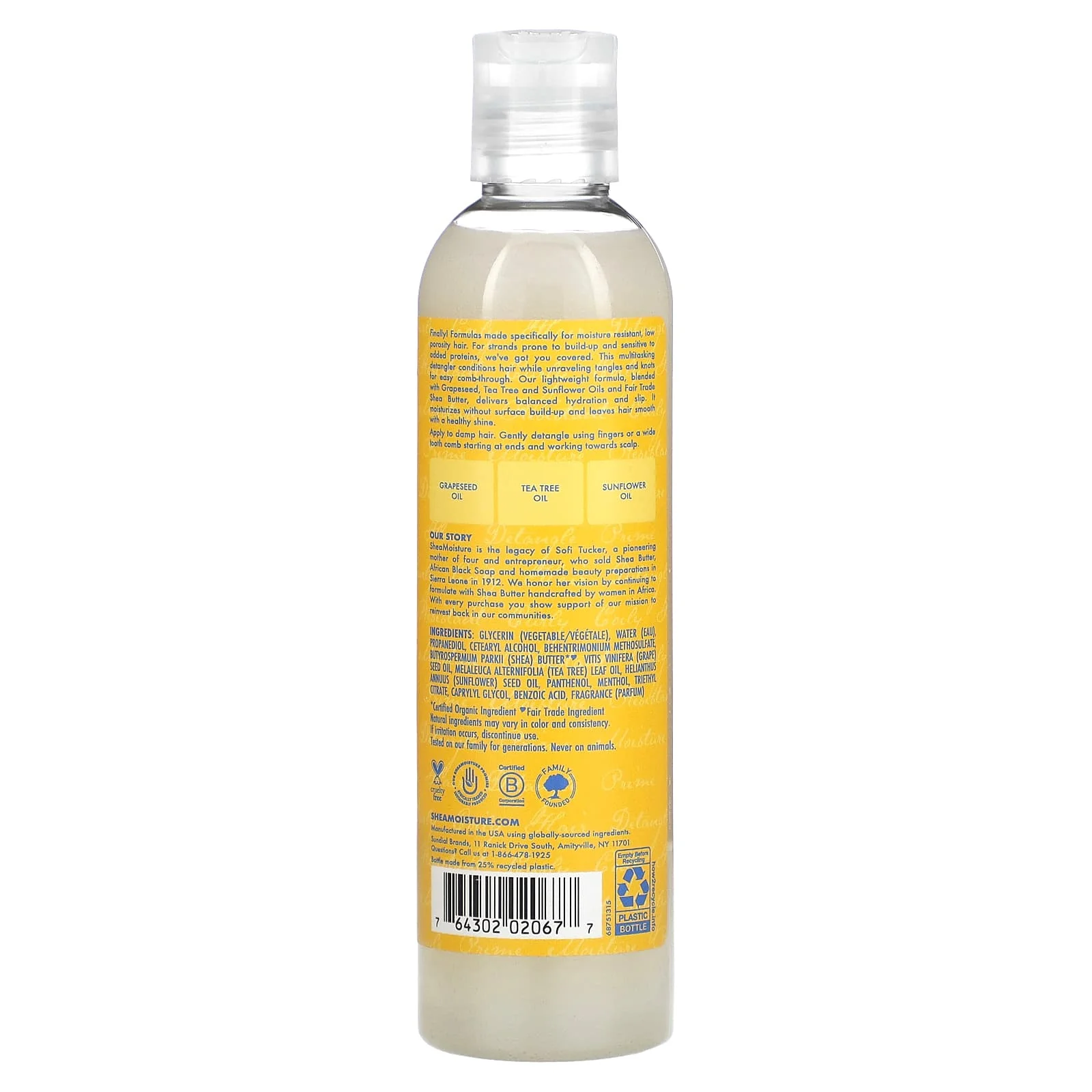 Shea Moisture Grapeseed & Tea Tree Oils Low Porosity Weightless Leave-In Detangler 237ml - Imagen 3